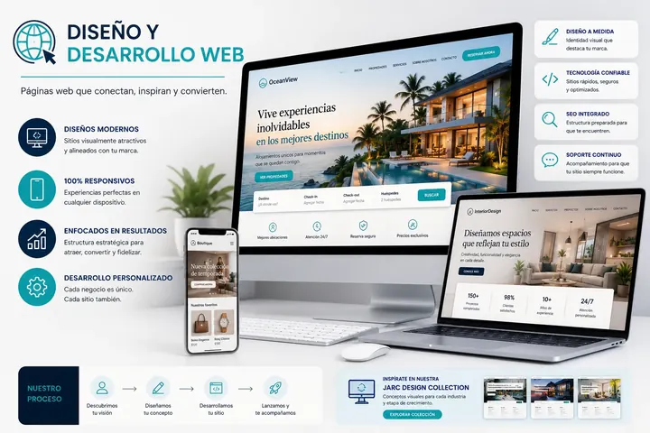 Diseño y Desarrollo Web: material visual de JARC Business Technology