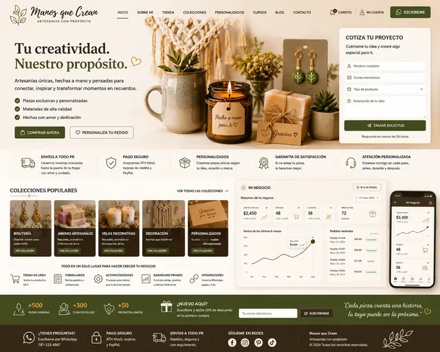 Concepto de página web para Artesanos de la JARC Design Collection