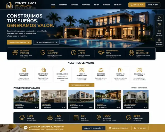 Concepto de página web para Construcción / Realtor de la JARC Design Collection