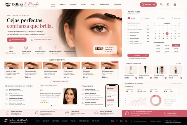 Concepto de página web para Salón de Belleza de la JARC Design Collection