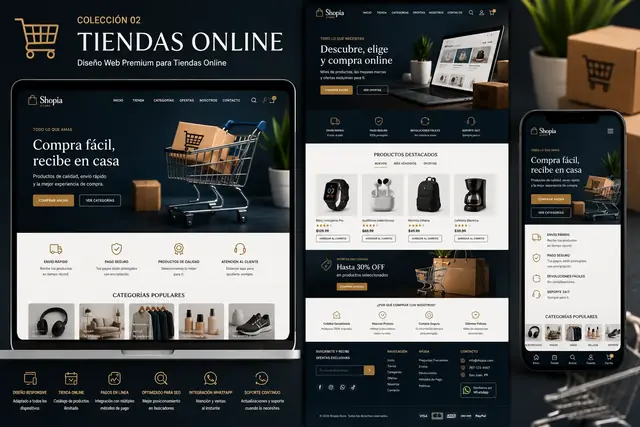 Concepto de página web para Tiendas Online de la JARC Design Collection